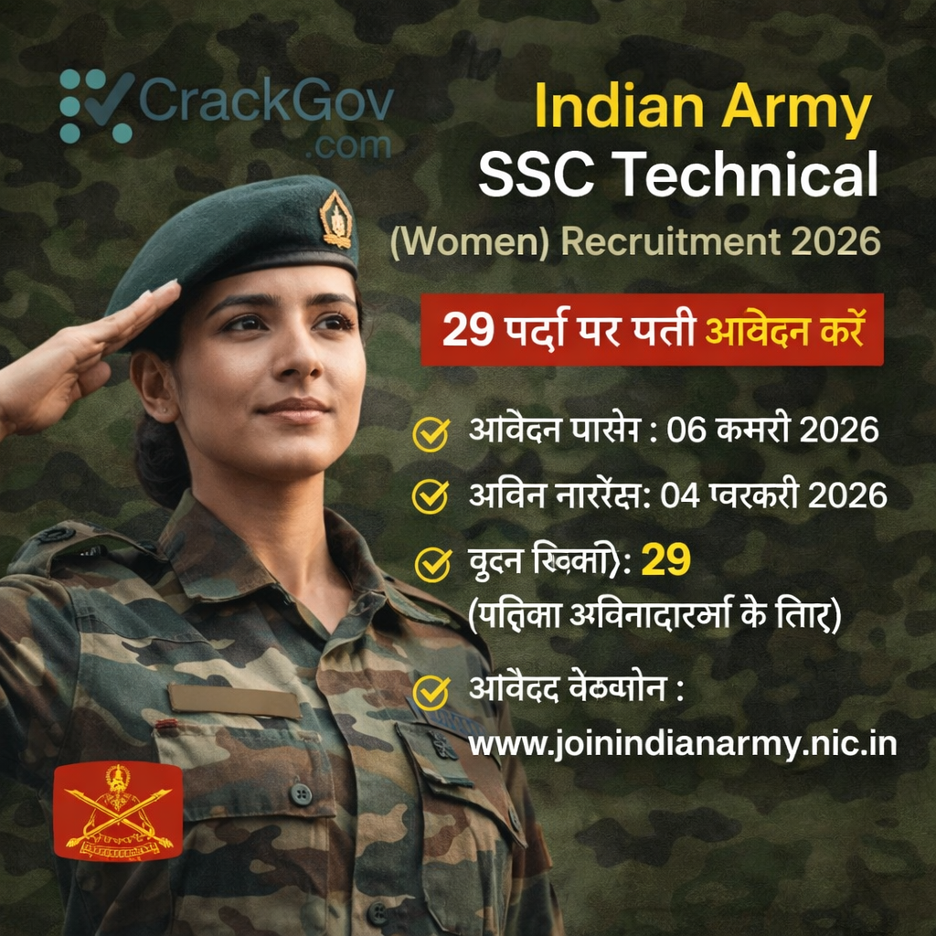 Indian Army SSC Technical (Women) Recruitment 2026