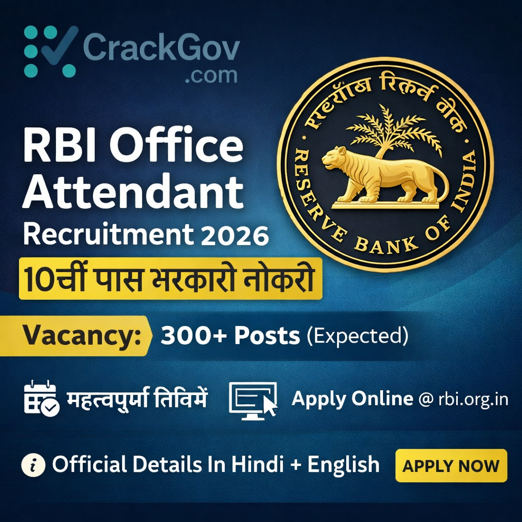 RBI Office Attendant Recruitment 2026 – 10th Pass Apply Online