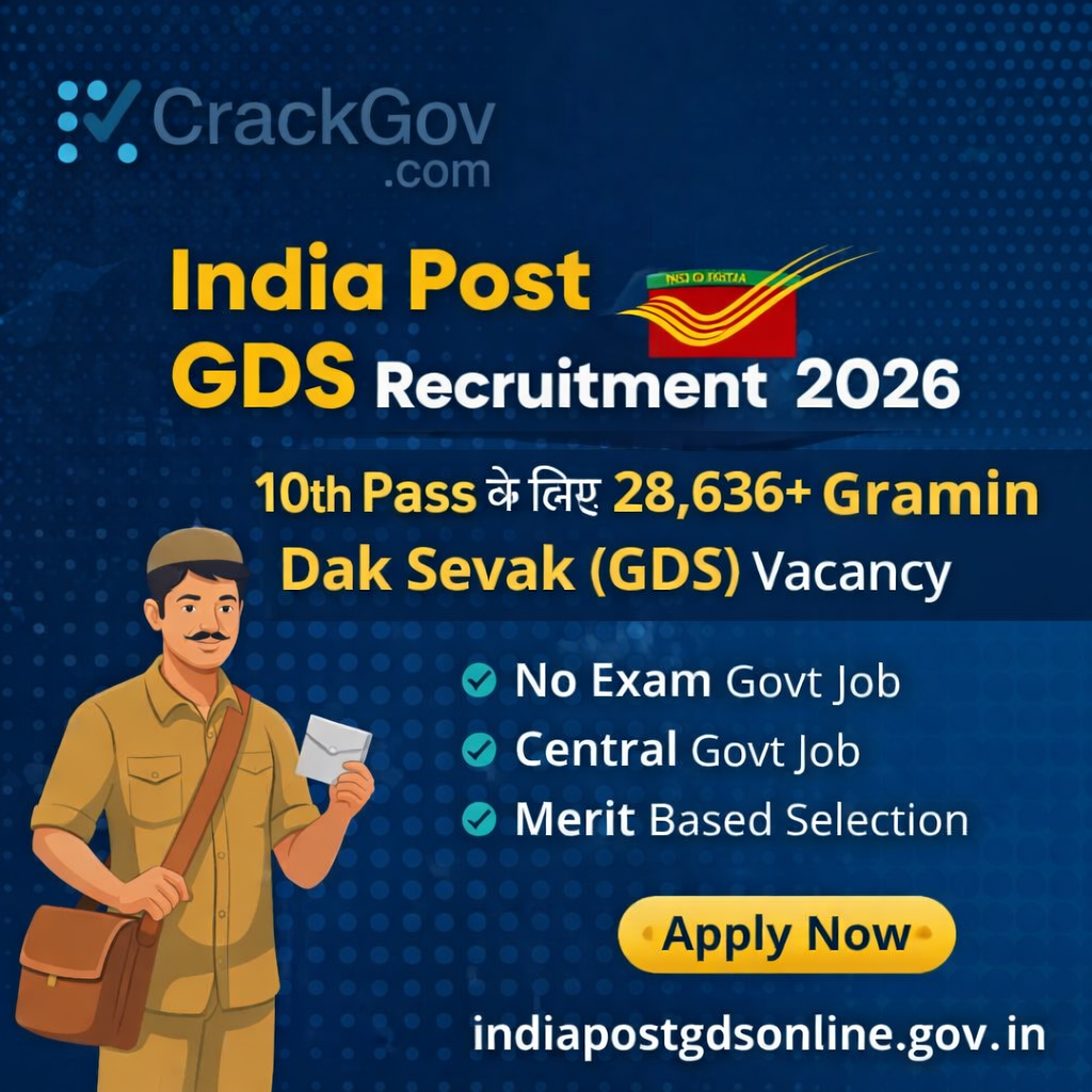 India Post GDS Recruitment 2026 – 28,636+ Gramin Dak Sevak Vacancy (10th Pass, No Exam)