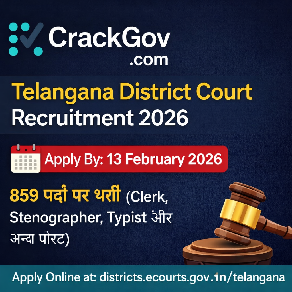 Telangana District Court Recruitment 2026 for 859 Clerk, Stenographer & Typist Posts