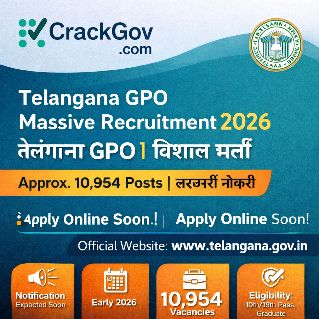 Telangana GPO Massive Recruitment 2026 – 10,954 Government Posts