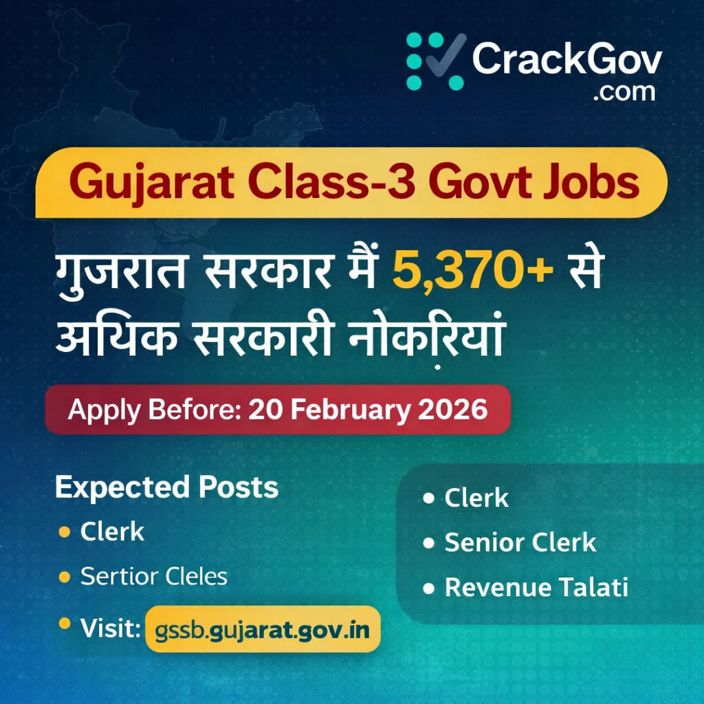 Gujarat Class-3 Recruitment 2026 – 5,370+ Government Vacancies Apply Online