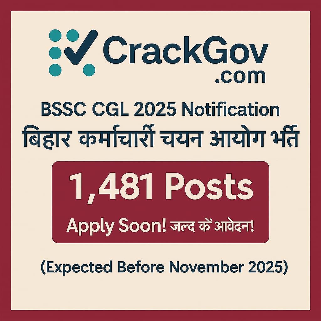 BSSC CGL 2025 Notification — बिहार कर्मचारी चयन आयोग द्वारा 1,481 पदों पर बड़ी भर्ती! Apply Soon 