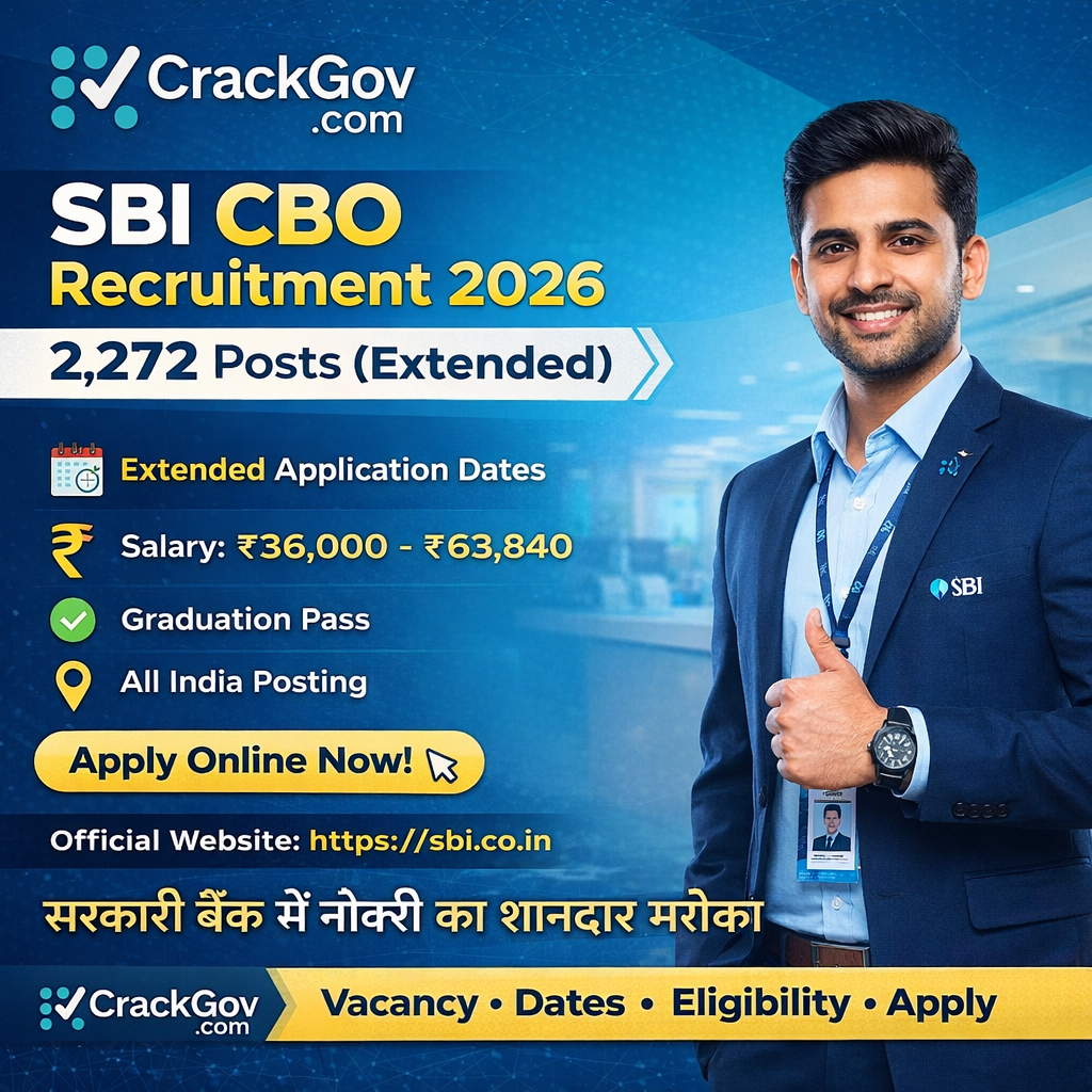 SBI CBO Recruitment 2026 – 2,272 Circle Based Officer Posts (Extended)