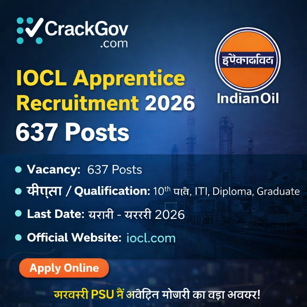 IOCL Apprentice Recruitment 2026 – 637 Posts