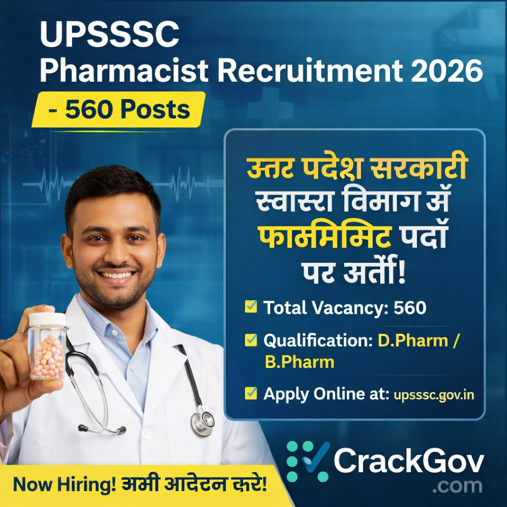 UPSSSC Pharmacist Recruitment 2026 – 560 Posts