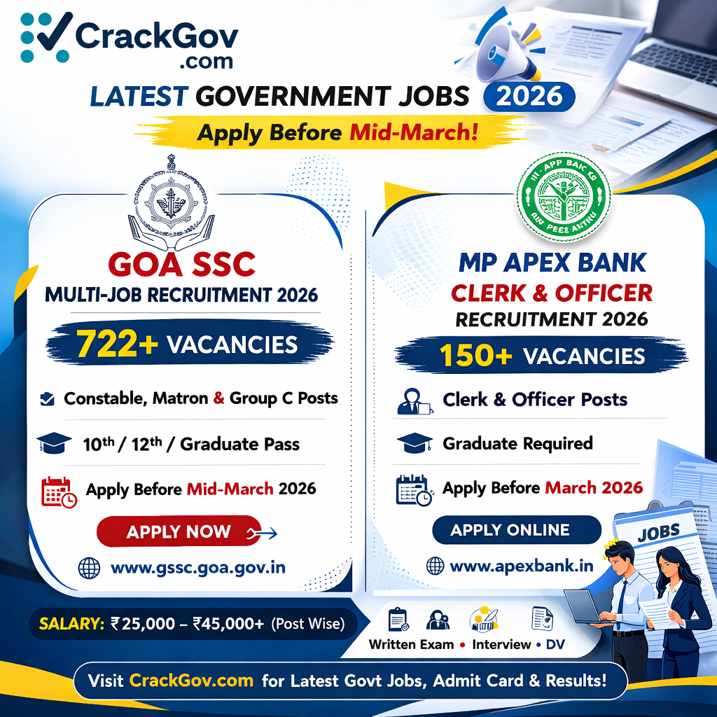 Goa SSC Multi-Job Recruitment 2026 for 722+ Constable & Matron Posts