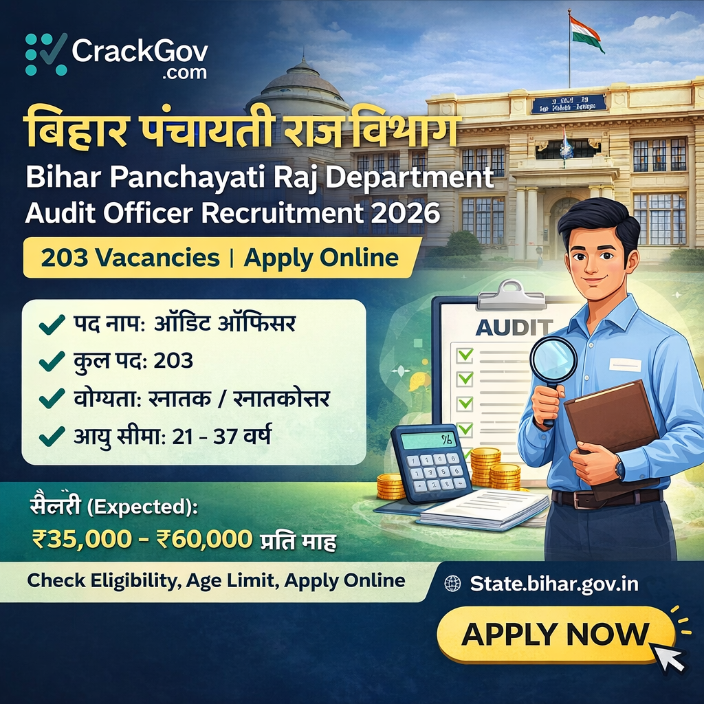 Bihar Panchayati Raj Department Audit Officer Recruitment 2026