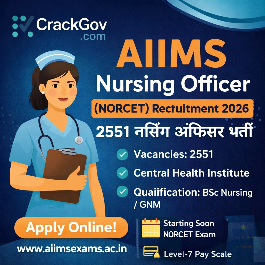 AIIMS Nursing Officer Recruitment 2026 Apply Online for 2551 NORCET Posts