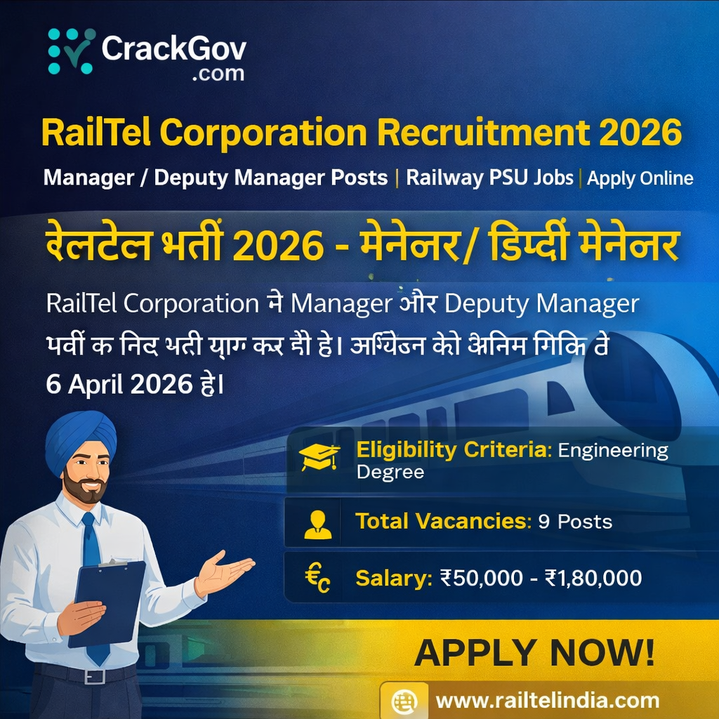 RailTel Corporation Recruitment 2026 – Manager / Deputy Manager Vacancy