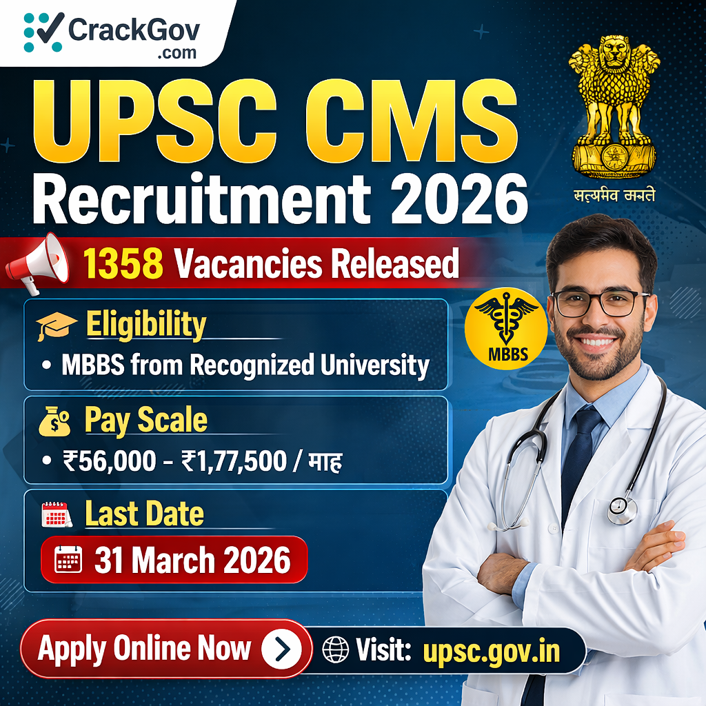 UPSC Combined Medical Services CMS Recruitment 2026