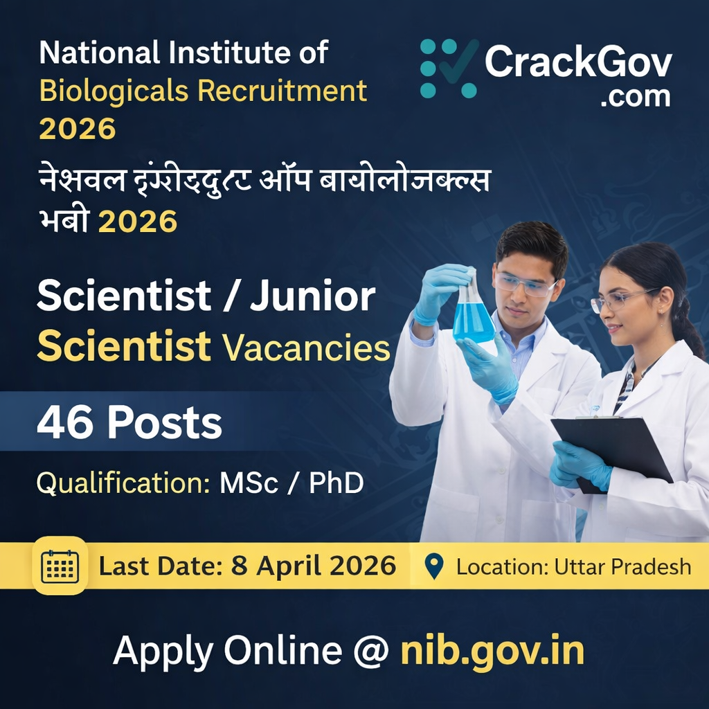 NIB Scientist / Junior Scientist Recruitment 2026