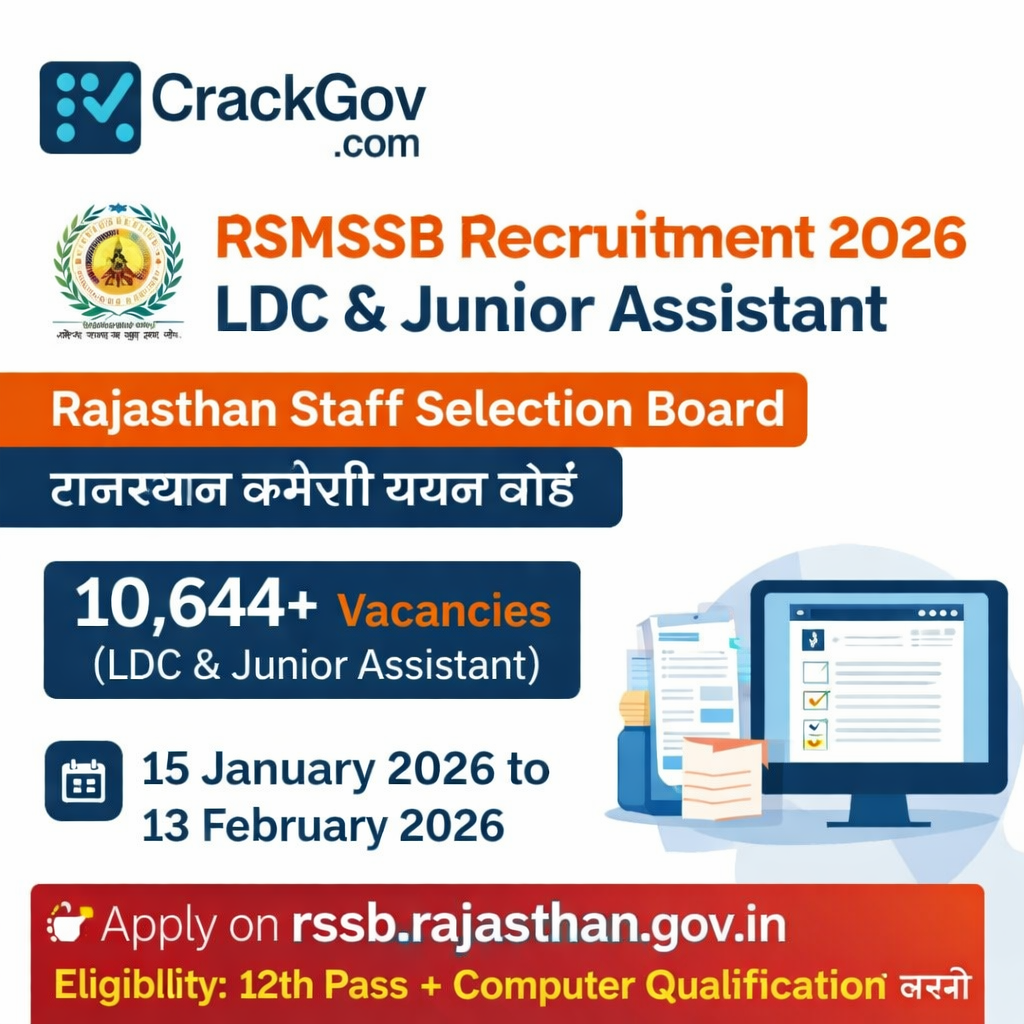 RSMSSB LDC & Junior Assistant Recruitment 2026
