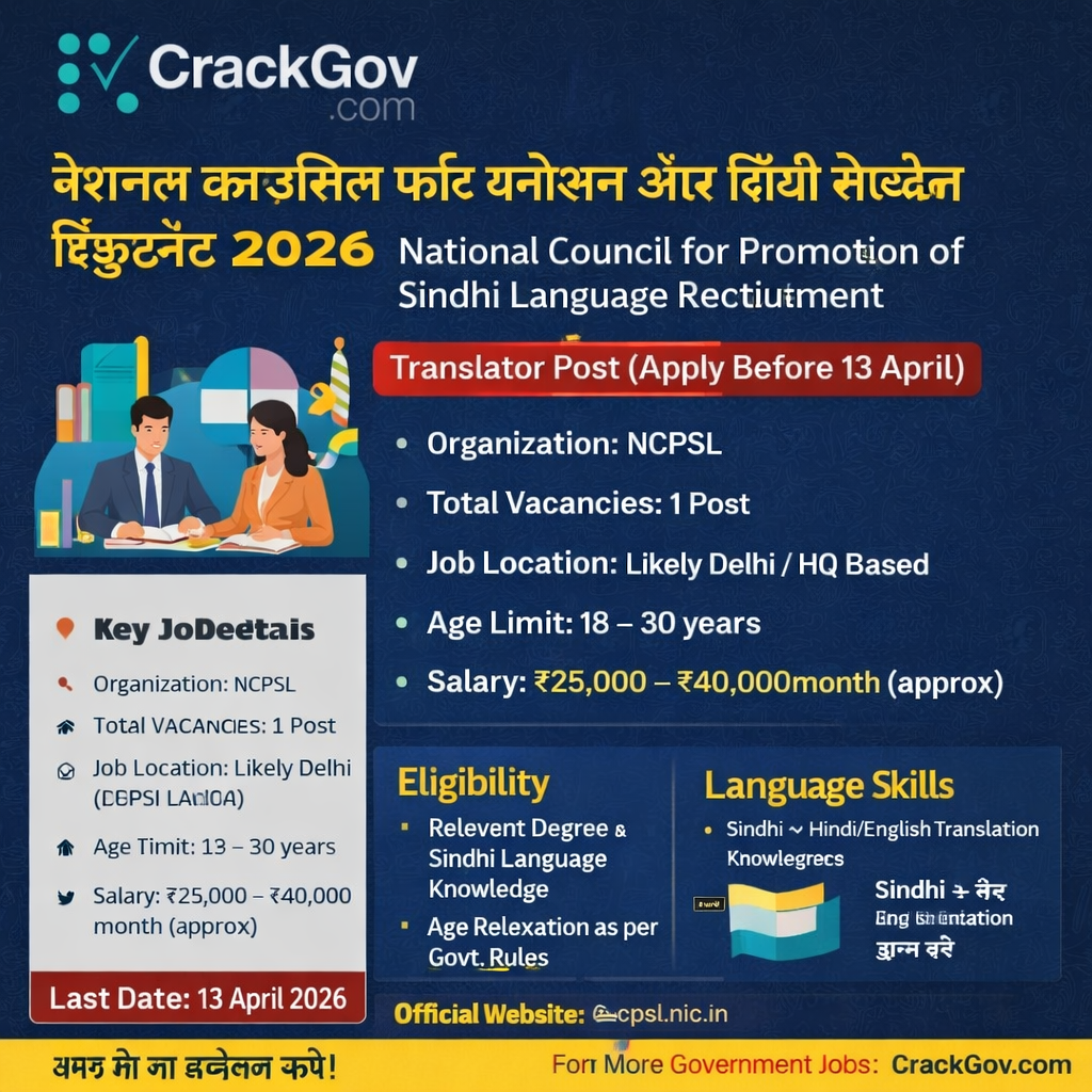 NCPSL Translator Recruitment 2026 Apply Offline