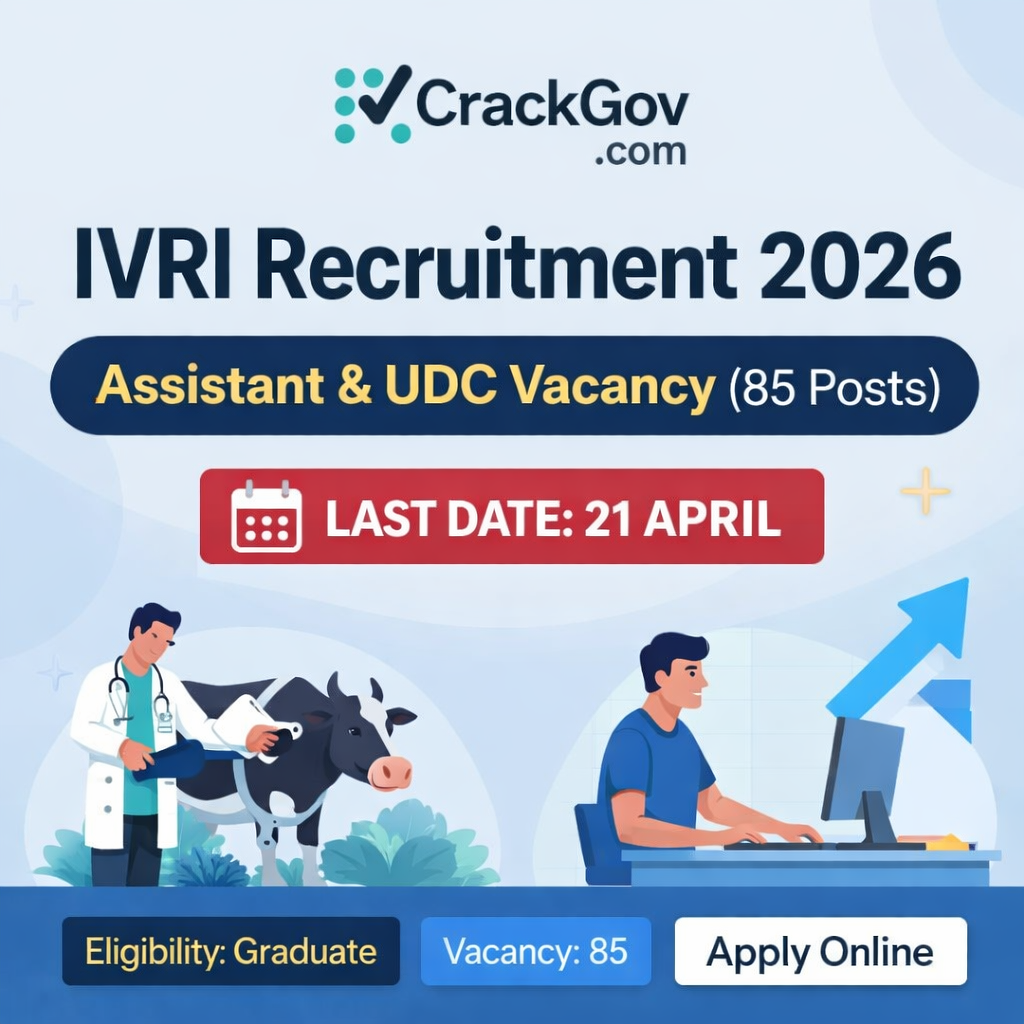 IVRI Assistant & UDC Recruitment 2026 Apply Online for 85 Posts