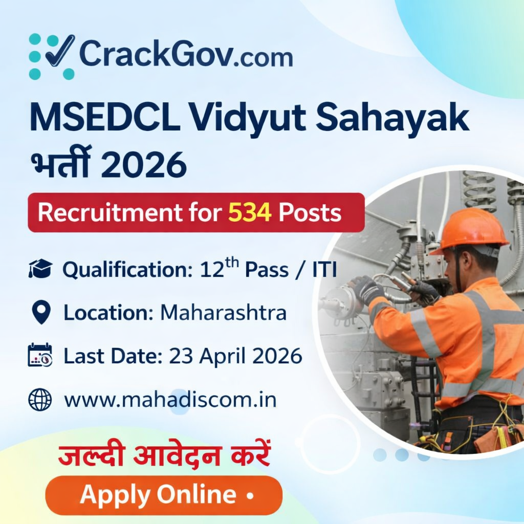 MSEDCL Vidyut Sahayak Recruitment 2026 for 534 Posts