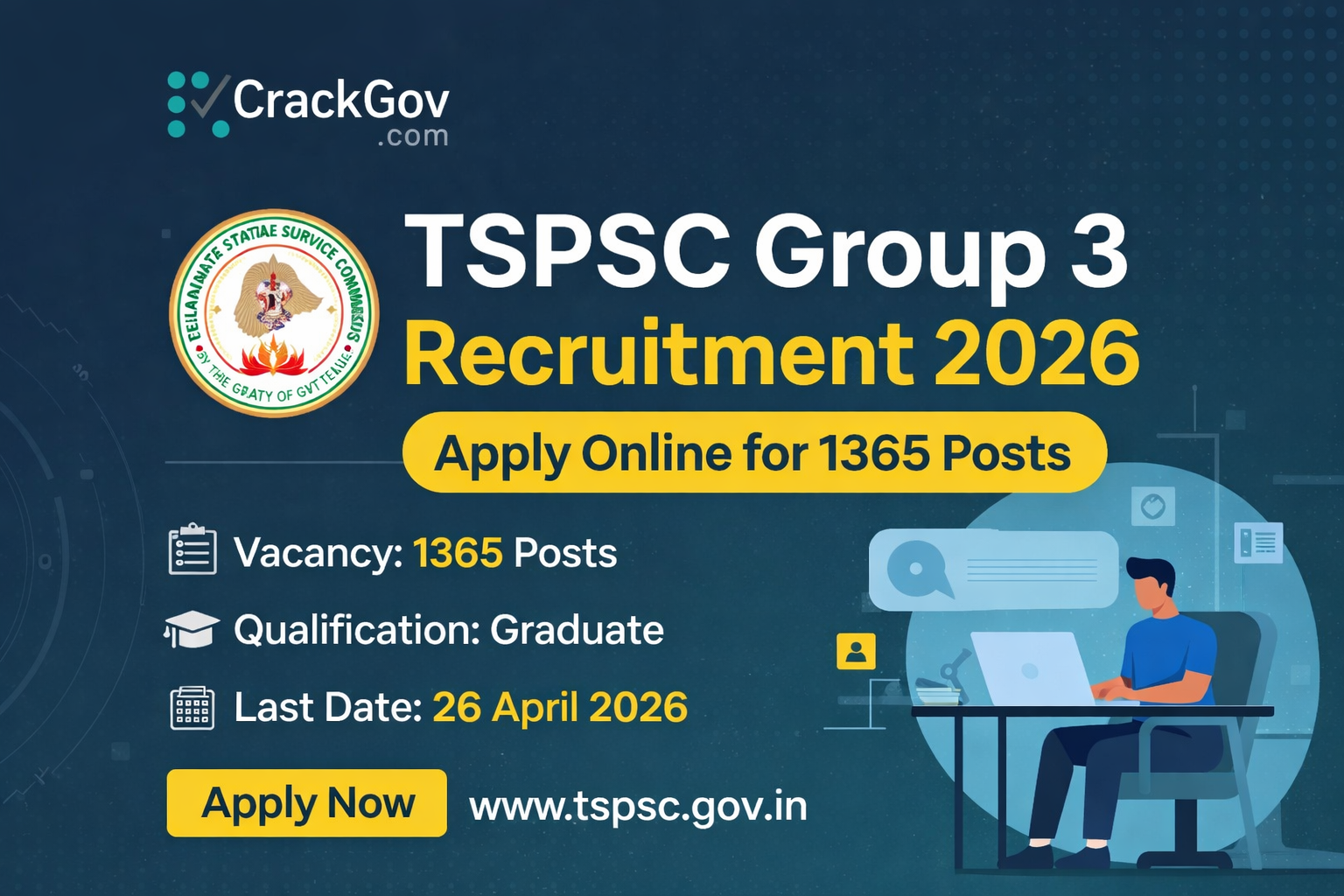TSPSC Group 3 Recruitment 2026 Apply Online for 1365 Posts