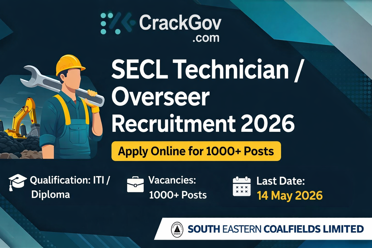 SECL Technician / Overseer Recruitment 2026 Apply Online for 1000+ Posts