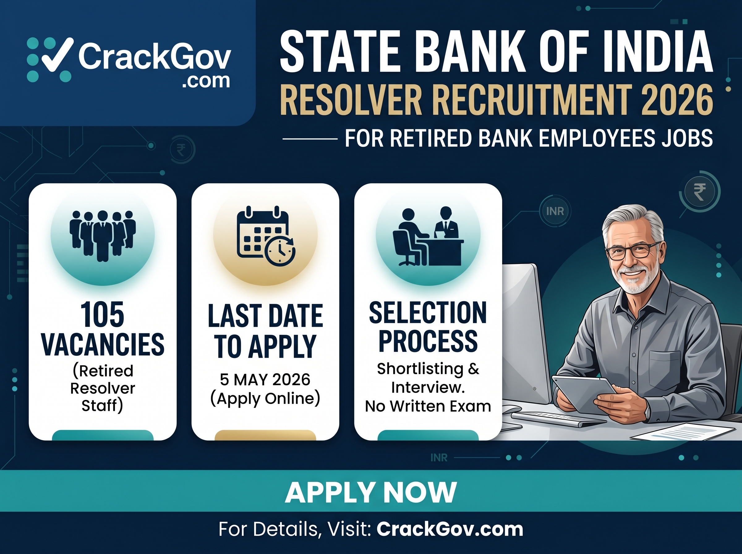 SBI Resolver Recruitment 2026 for Retired Staff (105 Posts)