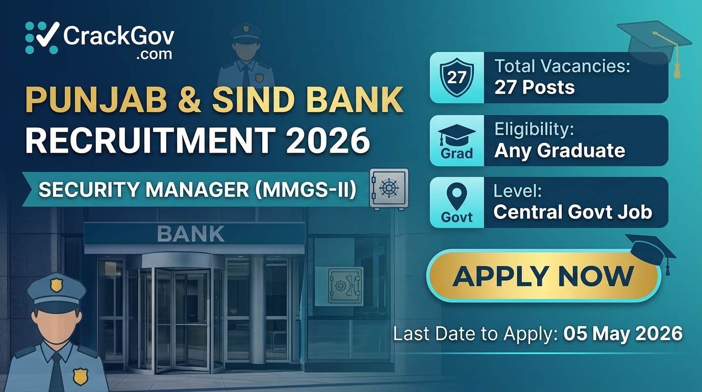 Punjab & Sind Bank Security Manager Recruitment 2026 Apply Online for 27 Posts