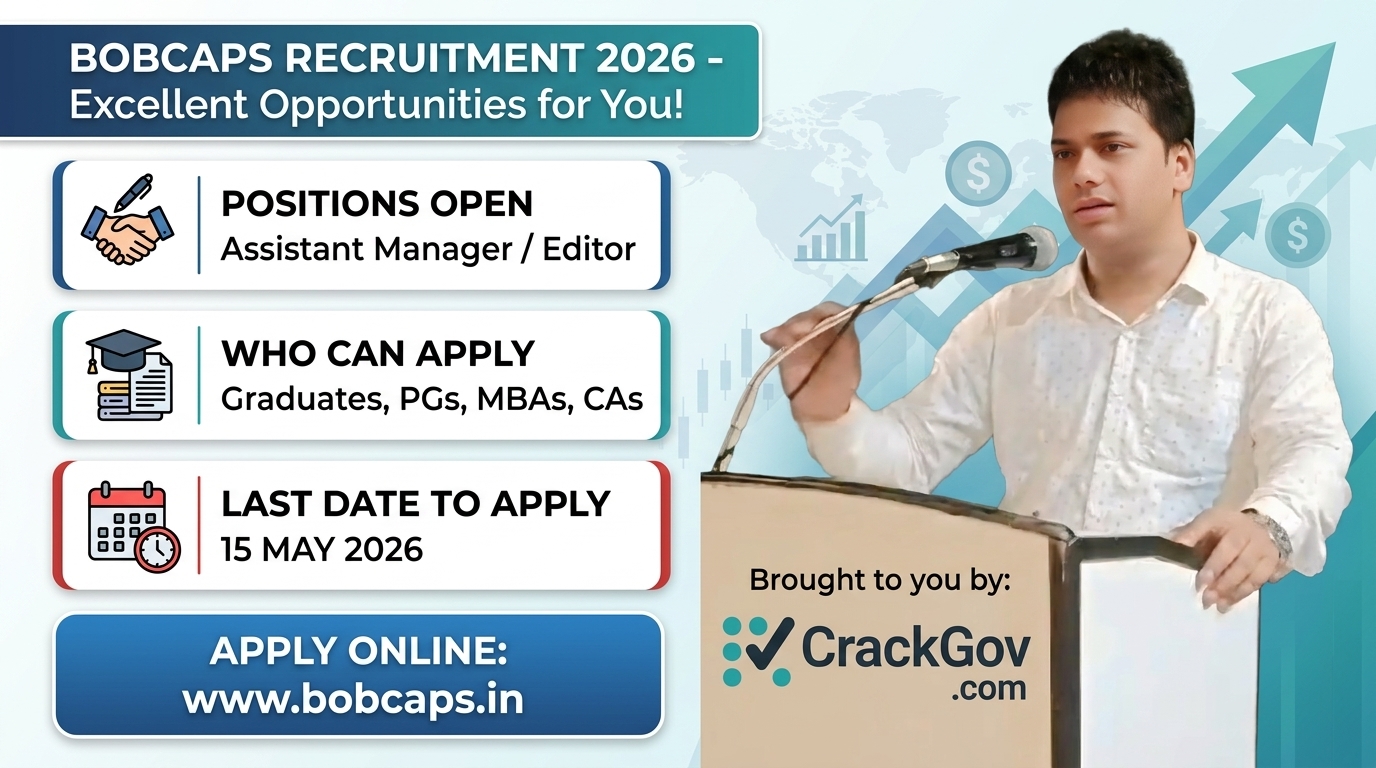 BOBCAPS Assistant Manager / Editor Recruitment 2026