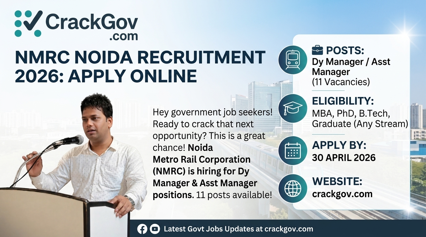 NMRC Noida Dy Manager & Assistant Manager Recruitment 2026