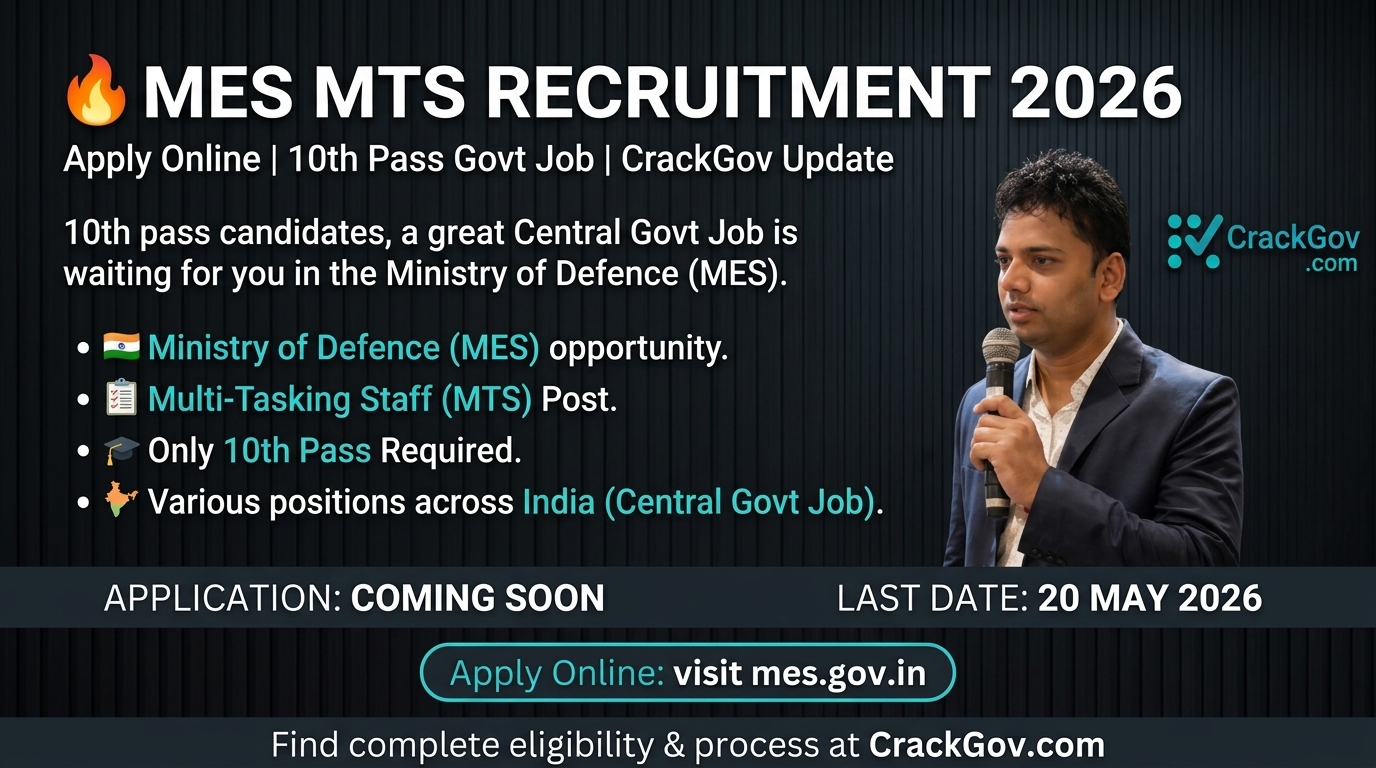 MES MTS Recruitment 2026 Apply Online for 10th Pass Posts