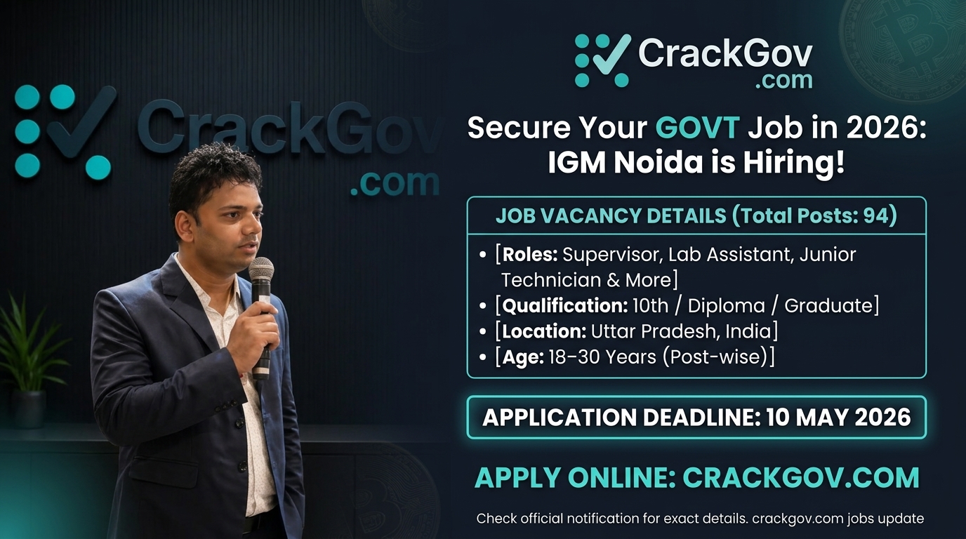 IGM Noida Recruitment 2026 for Supervisor, Lab Assistant & Various Posts
