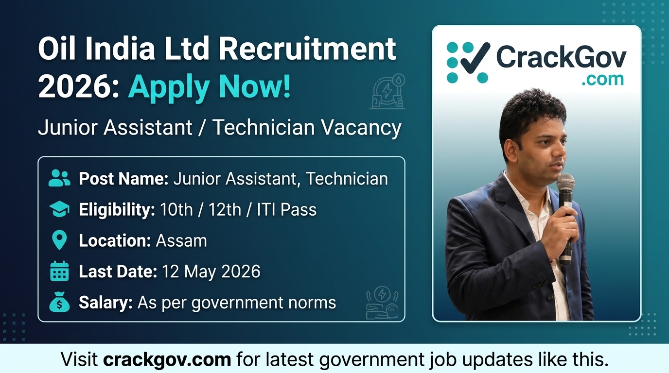 Oil India Ltd Junior Assistant / Technician Recruitment 2026