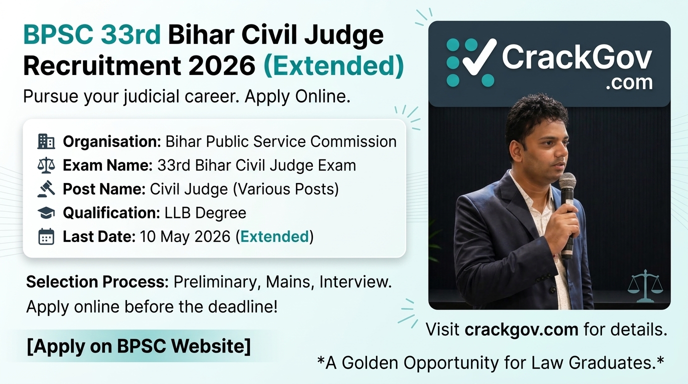 BPSC 33rd Bihar Civil Judge Recruitment 2026 (Extended) Apply Online