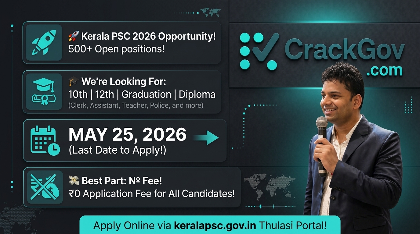 Kerala PSC Various Departmental Posts Recruitment 2026