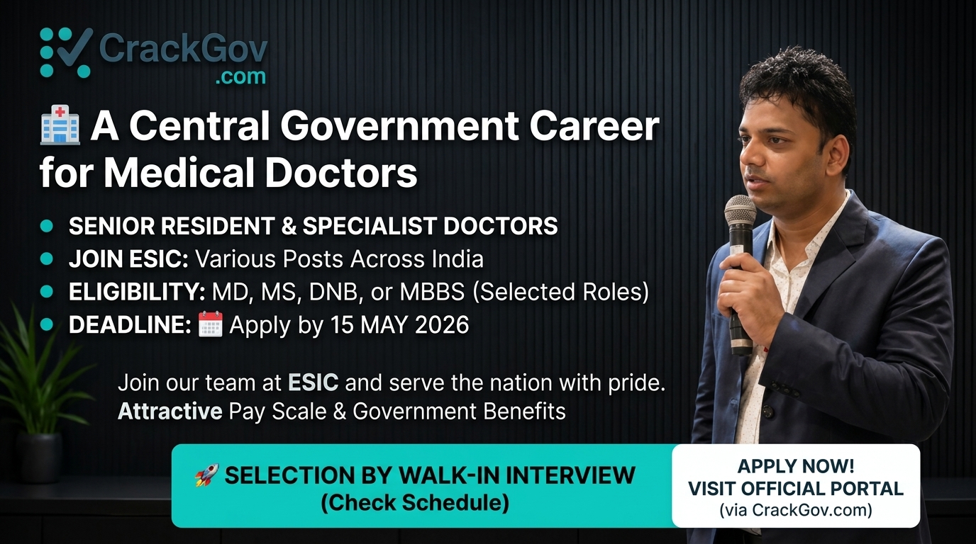 ESIC Senior Resident & Specialist Doctors Recruitment 2026