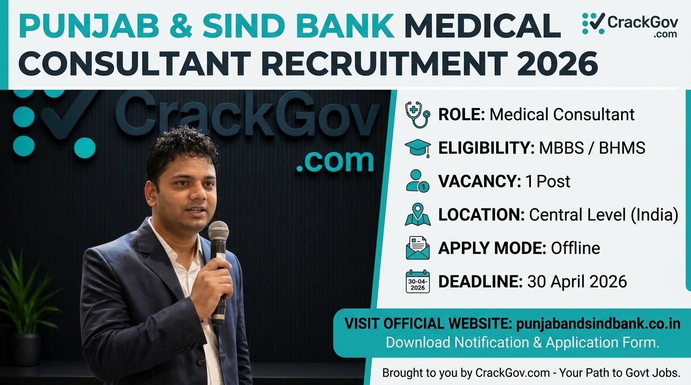 Punjab & Sind Bank Medical Consultant Recruitment 2026