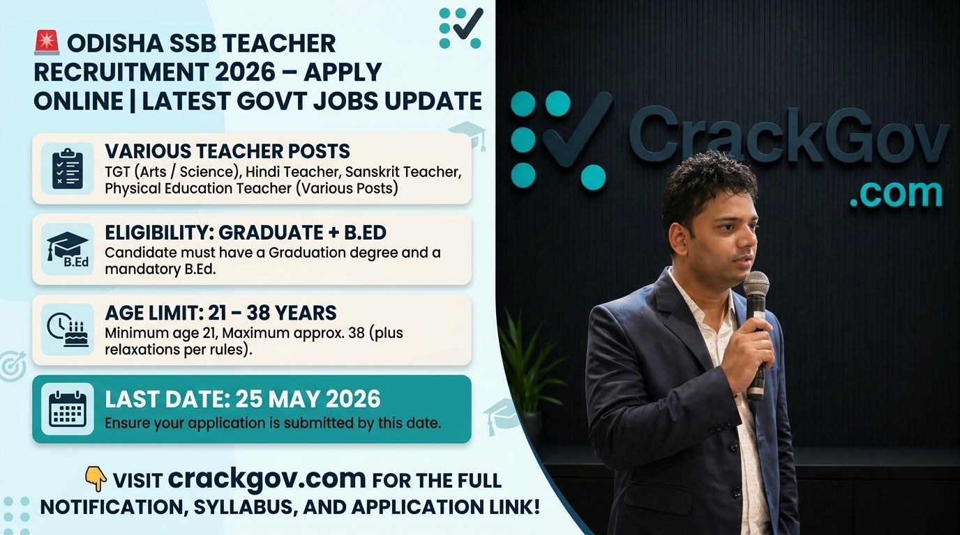 Odisha SSB Teacher Recruitment 2026 Apply Online