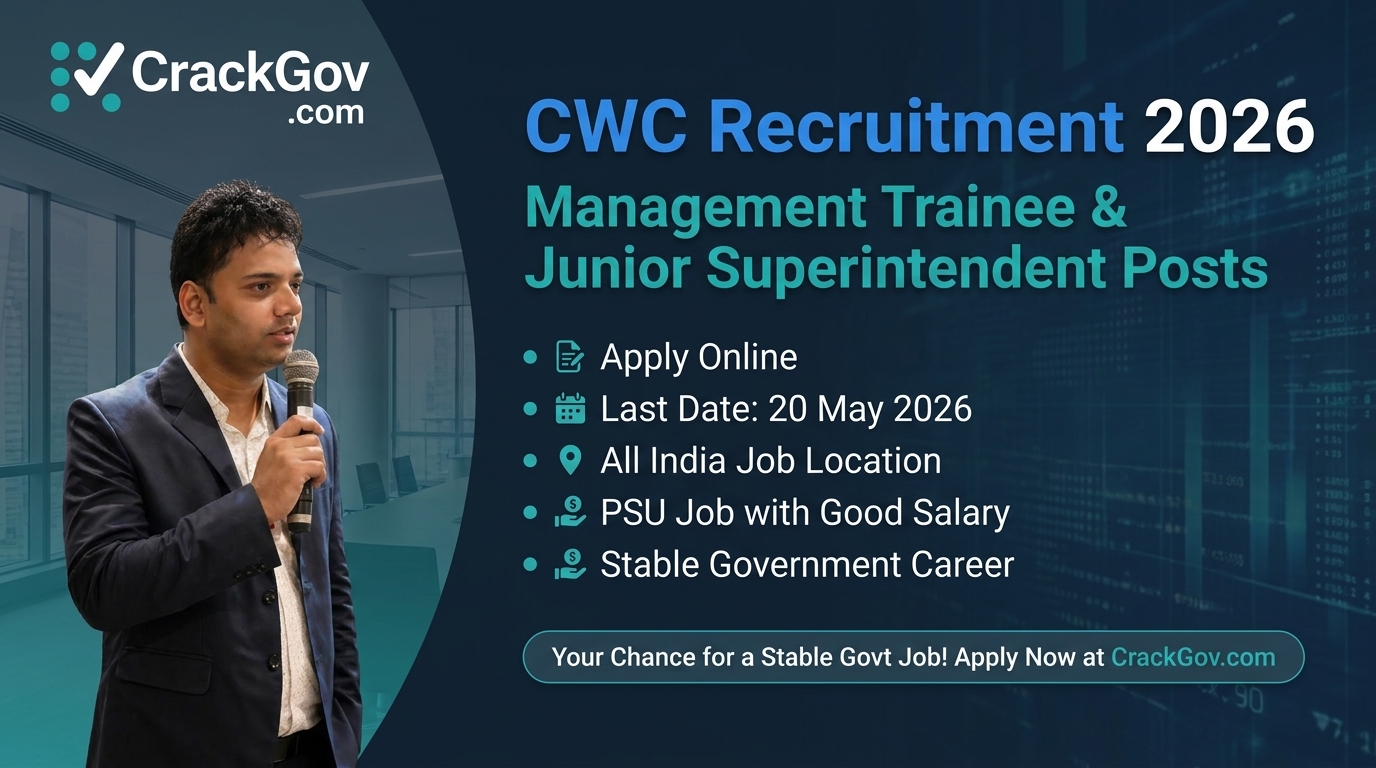 CWC Recruitment 2026 for Management Trainee & Junior Superintendent Posts