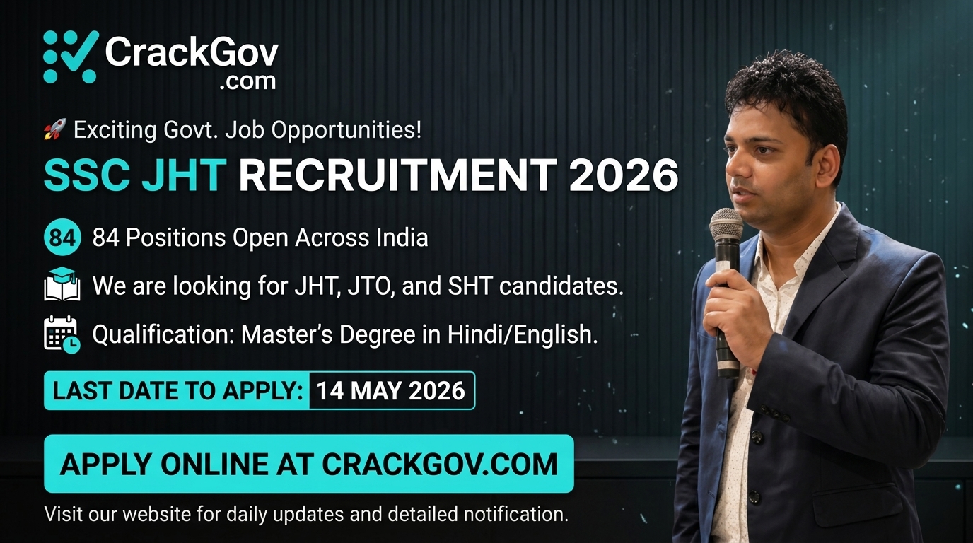 SSC JHT, JTO & SHT Recruitment 2026