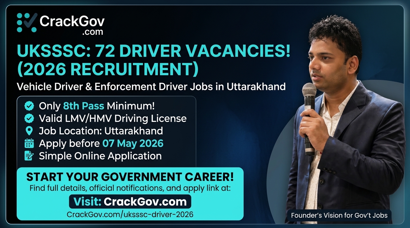 UKSSSC Vehicle Driver / Enforcement Driver Recruitment 2026