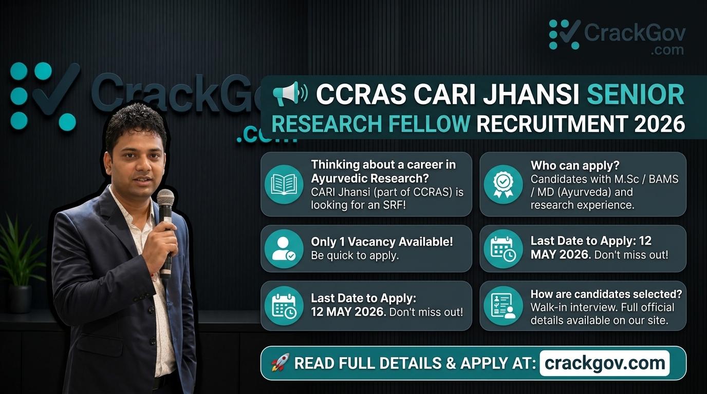 CCRAS CARI Jhansi SRF Recruitment 2026
