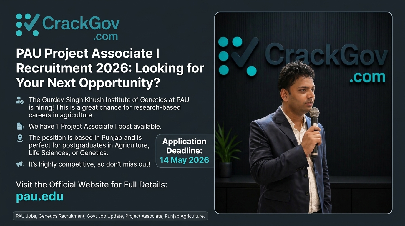 Project Associate I Recruitment 2026 – PAU