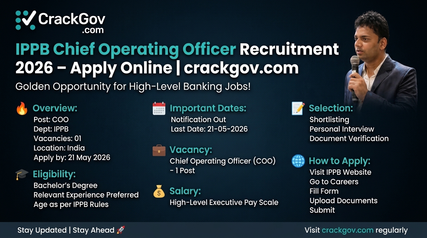 IPPB Chief Operating Officer Recruitment 2026