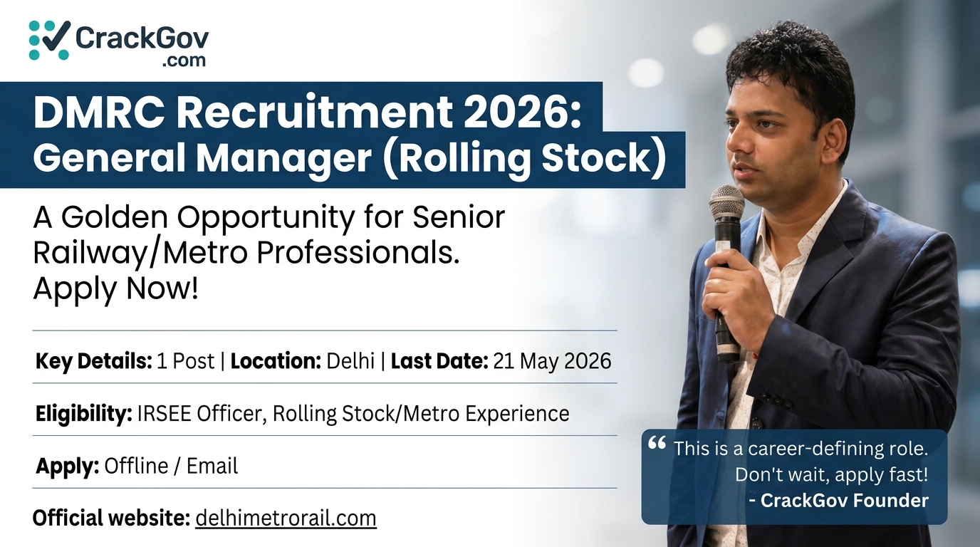 DMRC General Manager (Rolling Stock) Recruitment 2026