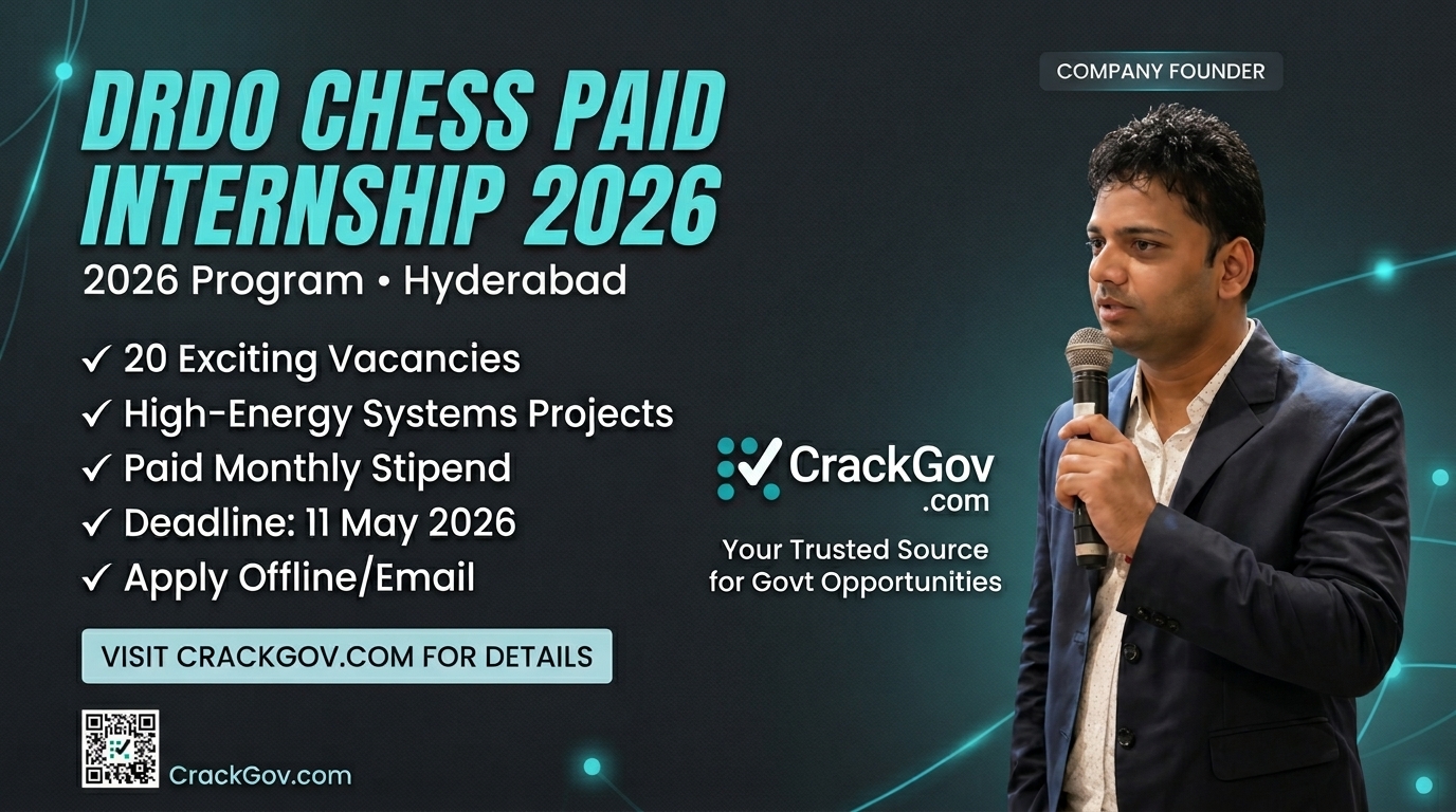 DRDO CHESS Paid Internship Recruitment 2026