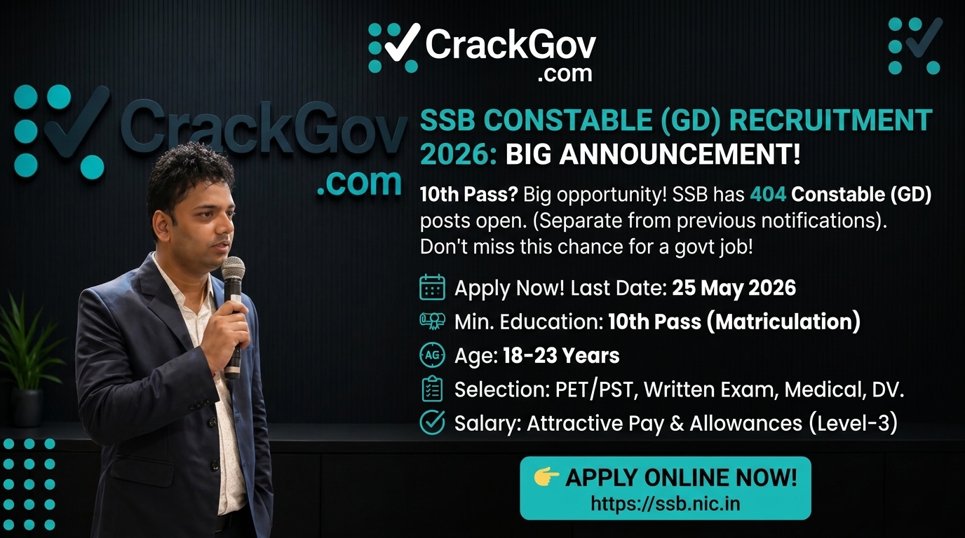 SSB Constable GD Recruitment 2026 Apply Online for 404 Posts