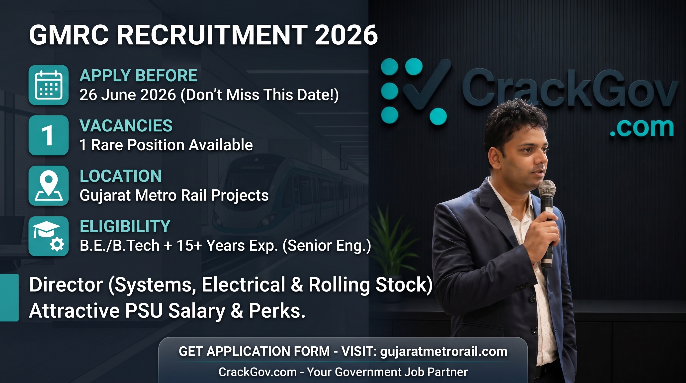 GMRC Director (Systems, Electrical & Rolling Stock) Recruitment 2026