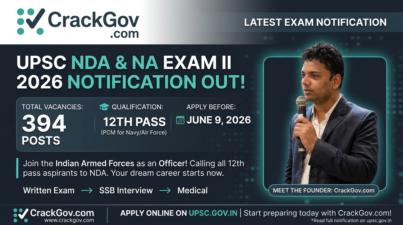 UPSC NDA & NA Exam II Recruitment 2026 for 394 Posts