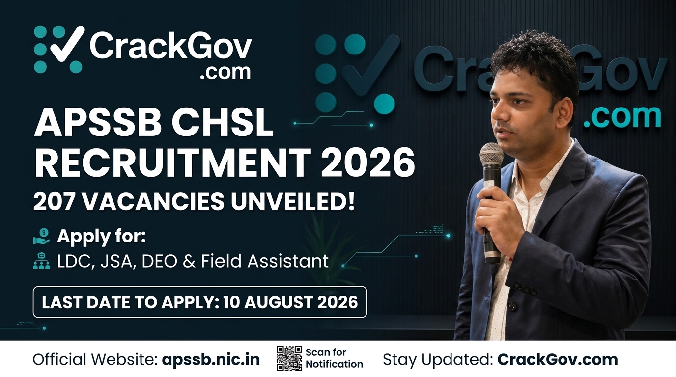 APSSB CHSL Recruitment 2026 Apply Online for 207 LDC, JSA, DEO, Field Assistant & Other Posts