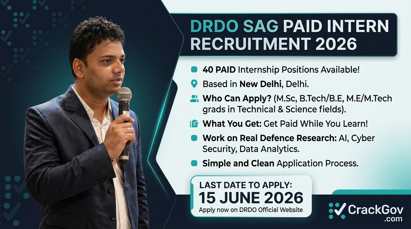 DRDO SAG Paid Intern Recruitment 2026