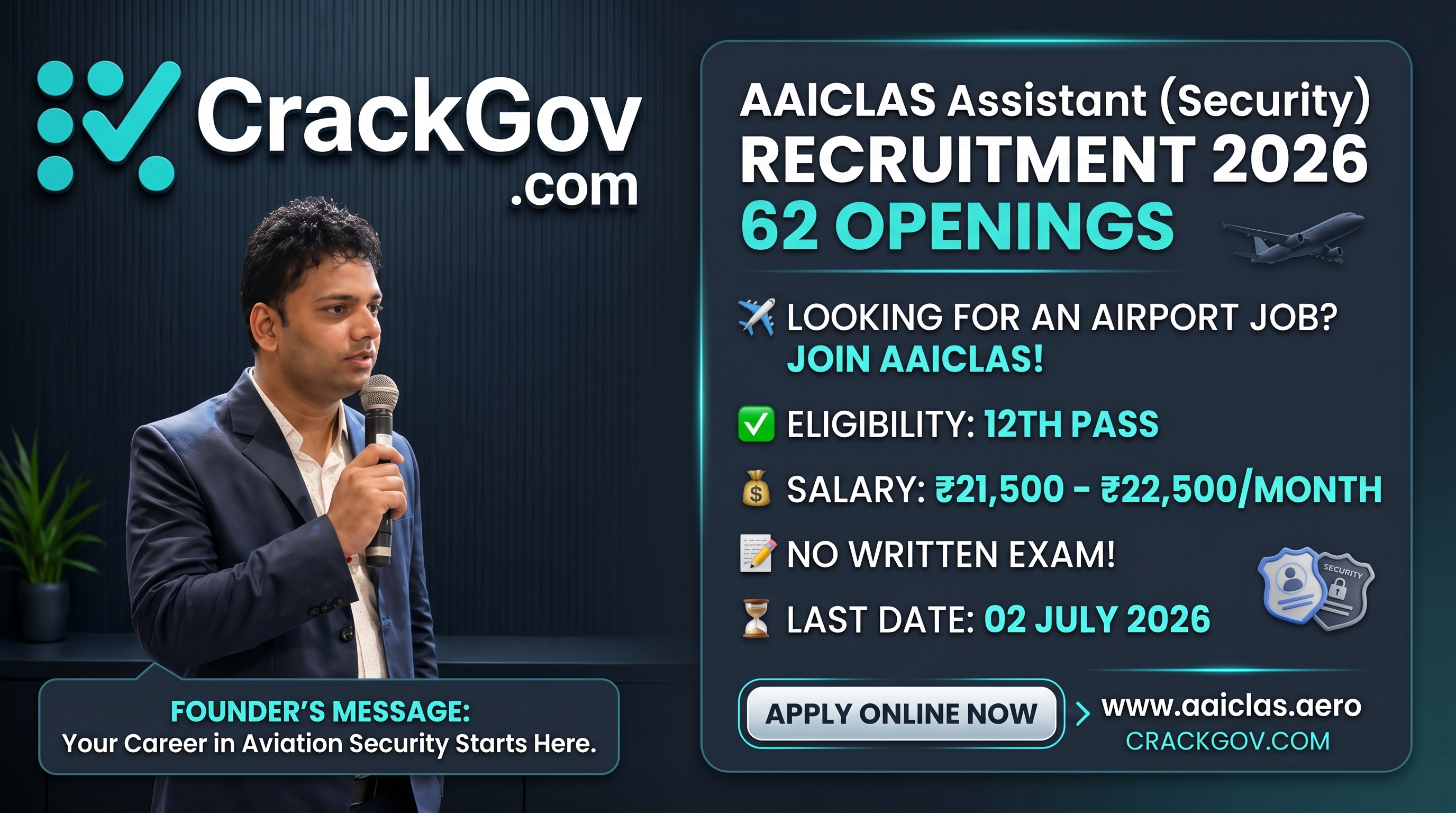 AAICLAS Assistant (Security) Recruitment 2026 Apply Online for 62 Posts