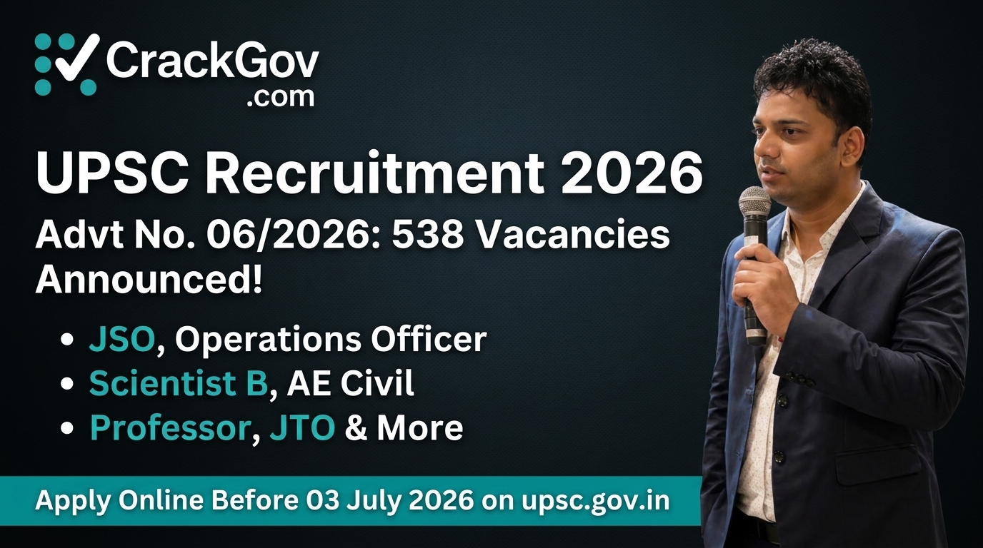 UPSC Recruitment 2026 for 538 Various Posts