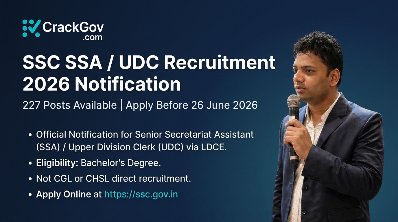 SSC SSA / UDC Recruitment 2026